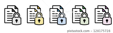 Illustration icon material set: Document file 055 128175728
