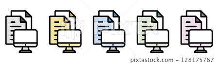 Illustration icon material set: Document file 093 Illustration icon material set: Document file 093 128175767