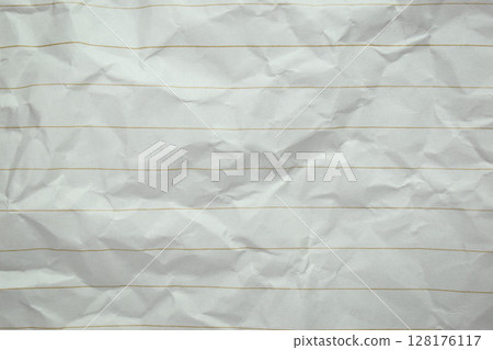 crumpled line paper texture background,  blank sheet notebook 128176117
