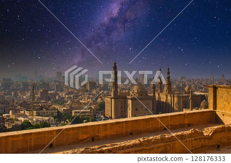 Cairo cityscape (Egypt) night sky Cairo cityscape (Egypt) night sky 128176333