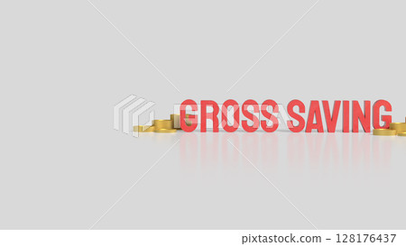 The Gross savings and coins for Business concept 3d Rendering. The Gross savings and coins for Business concept 3d Rendering. 128176437