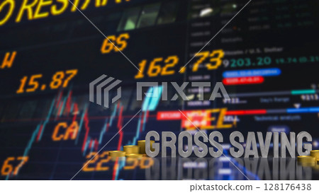 The Gross savings and coins for Business concept 3d Rendering. The Gross savings and coins for Business concept 3d Rendering. 128176438