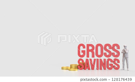 The Gross savings and coins for Business concept 3d Rendering. The Gross savings and coins for Business concept 3d Rendering. 128176439