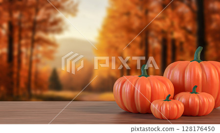 The Pumpkin for food or Holiday concept 3d Rendering. 128176450