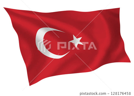 Türkiye country flag silk icon 128176458