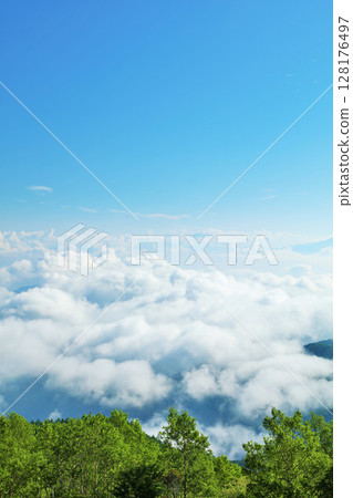 Blue sky and sea of clouds from Utsukushigahara Plateau, Nagano Prefecture Blue sky and sea of clouds from Utsukushigahara Plateau, Nagano Prefecture 128176497