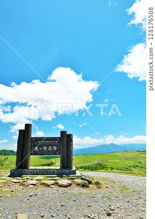 長野縣，藍天下的美原高原 128176508