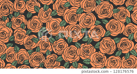Summer background with roses flowers. Nature concept design. Modern floral composition. Vector illustration for poster, invitation, greeting card. Botanical style roses frame. Copy space 128176576