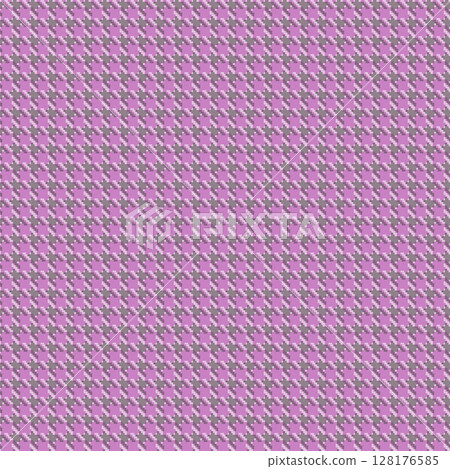Geometric houndstooth pink seamless pattern with pied-de-poule ornament. Monochrome graphic design. Modern minimalist stylish squared background. Vector chequered motif for fabric, textile Geometric houndstooth pink seamless pattern with pied-de-poule ornament. Monochrome graphic design. Modern minimalist stylish squared background. Vector chequered motif for fabric, textile 128176585