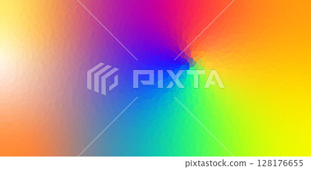 Polygonal rainbow mosaic background. Abstract low poly vector illustration. Triangular pattern in halftone style. Template geometric business design with triangle for poster, banner, card, flyer 128176655