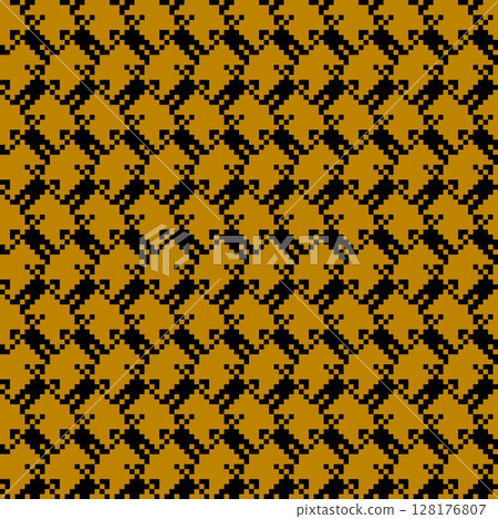 Geometric houndstooth color seamless pattern with pied-de-poule ornament. Monochrome graphic design. Modern minimalist stylish squared background. Vector chequered motif for fabric, textile 128176807