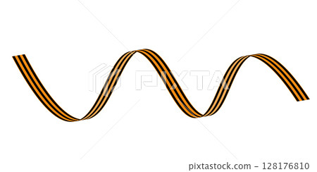 Set of St. George ribbon flat isolated on white background. Ribbon banner vector illustration. Symbol of great patriotic war Set of St. George ribbon flat isolated on white background. Ribbon banner vector illustration. Symbol of great patriotic war 128176810