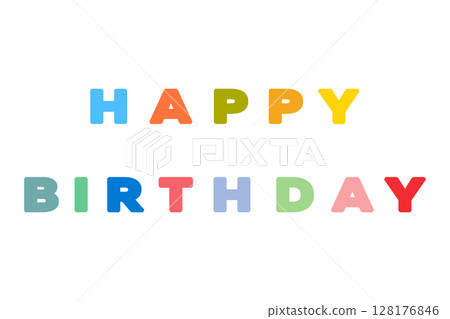 Happy Birthday vector background. Lettering invitation or greeting card. Vector illustration 128176846