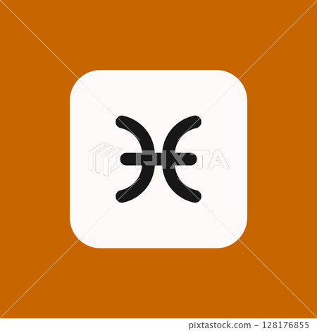 Zodiac horoscope. Pisces astrological icon symbol. Stylized star sign esoteric. Simple line vector illustration Zodiac horoscope. Pisces astrological icon symbol. Stylized star sign esoteric. Simple line vector illustration 128176855