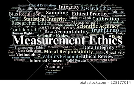 Measurement Ethics Word Cloud. Core Concepts Of Ethical Scientific Evaluation 128177014
