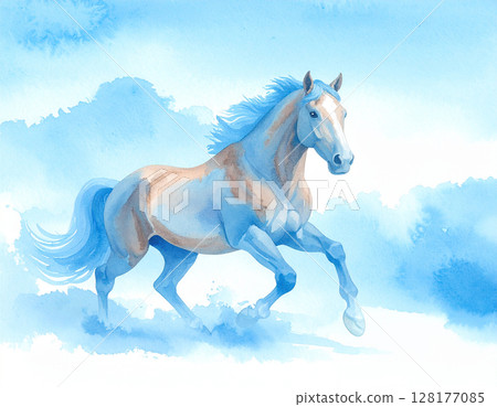 Horse Chinese Zodiac AI Generation New Year's Card 128177085