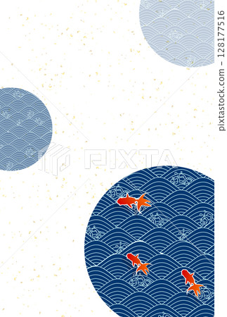 金魚夏季水彩日本圖案背景 128177516