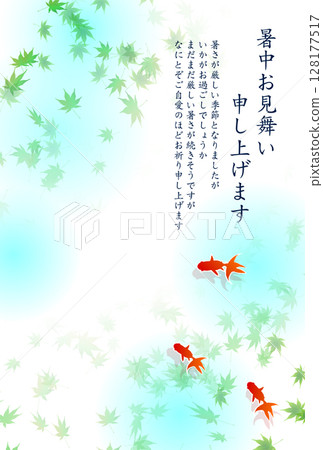 金魚夏季水彩日本圖案背景 128177517