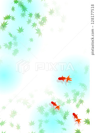 金魚夏季水彩日本圖案背景 128177518