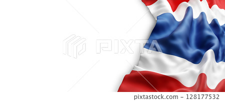 Thailand flag isolated on white background with copy space 3D render 128177532