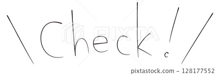 Hand-drawn "Check!" lettering Hand-drawn "Check!" lettering 128177552