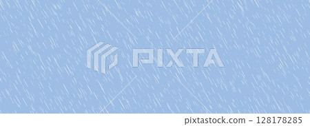 Diagonal falling rain seamless pattern. Blue color pouring rain texture. Repeating tiny water drops background. Sleet, hail or snow precipitation wallpaper. Downpour season backdrop. Vector Diagonal falling rain seamless pattern. Blue color pouring rain texture. Repeating tiny water drops background. Sleet, hail or snow precipitation wallpaper. Downpour season backdrop. Vector 128178285