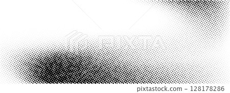Grunge halftone gradient texture. Black pixelated grange backdrop. Damaged glitched print overlay. Weathered grit noise background. Fade gritty sand wallpaper. Vector halfton smudged texture surface Grunge halftone gradient texture. Black pixelated grange backdrop. Damaged glitched print overlay. Weathered grit noise background. Fade gritty sand wallpaper. Vector halfton smudged texture surface 128178286