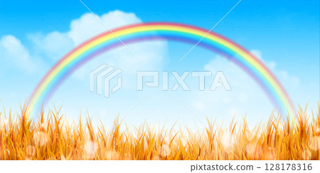 秋葉彩虹秋天背景 128178316