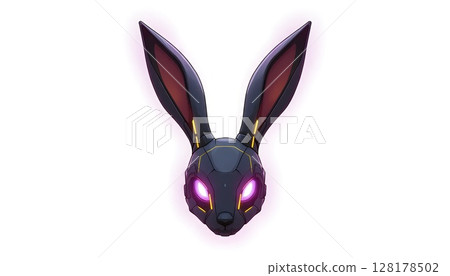 Robotic Hare Face Logo White Background 128178502