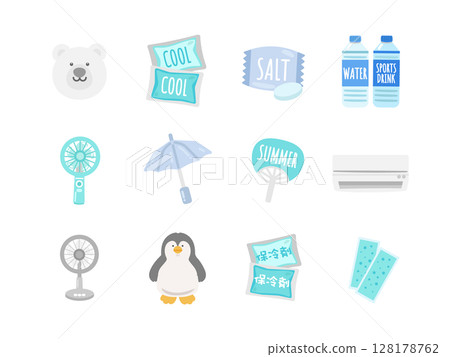 夏季材料圖示插圖集 128178762