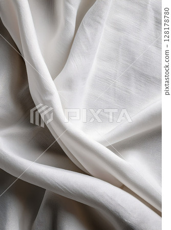 Soft white linen fabric texture 128178780