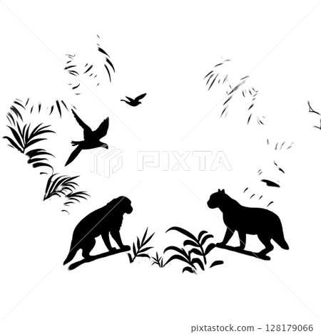 wild animals on the beach wild animals on the beach 128179066