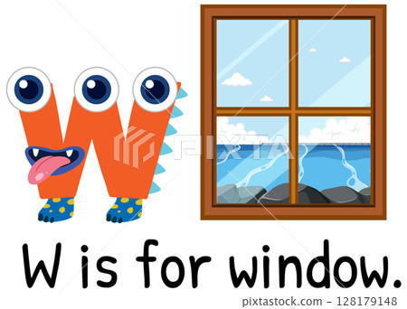 Playful Alphabet Illustration: W is for Window Playful Alphabet Illustration: W is for Window 128179148