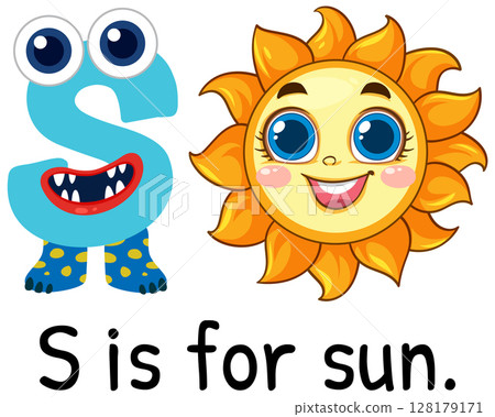Alphabet Illustration: S is for Sun 128179171