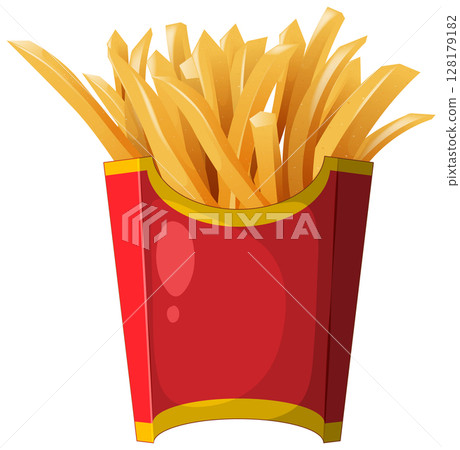 Vector Illustration of Crispy Fast Food Fries 128179182