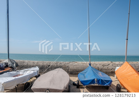 Wissant, Pas-de-Calais, Hauts-de-France, France, July 29th, 2025, Colorful and vibrant Sailboats 128179213