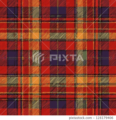 seamless tartan plaid background pattern with traditional colors. vector illustration. seamless tartan plaid background pattern with traditional colors. vector illustration. 128179406