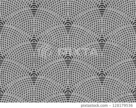 重疊銀同心圓的無縫幾何圖案背景 128179536