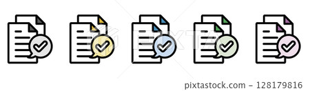 Illustration icon material set: Document file 100 128179816