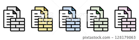 Illustration icon material set: Document file 146 Illustration icon material set: Document file 146 128179863