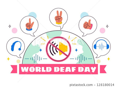 World Day of the Deaf Vector Illustration on September 26 to Raise Awareness About Hearing Loss Prevention and Ear Treatment in a Flat Background World Day of the Deaf Vector Illustration on September 26 to Raise Awareness About Hearing Loss Prevention and Ear Treatment in a Flat Background 128180014