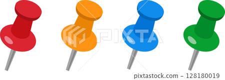 Push pin colorful icon illustration material diagonal 128180019
