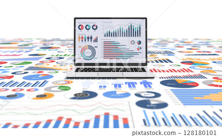Business chart and laptop Business chart and laptop 128180101