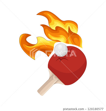 Illustration of Burning Ping Pong  128180577