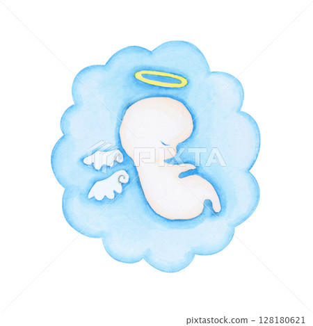 懷孕、流產、墮胎、嬰兒、水彩插圖 128180621