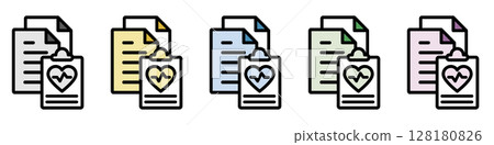 Illustration icon material set: Medical file 207 Illustration icon material set: Medical file 207 128180826