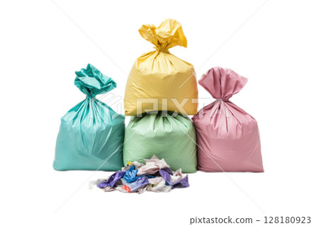 Vibrant and Colorful Garbage Bags Specifically Designed for Effective Waste Management Solutions 128180923