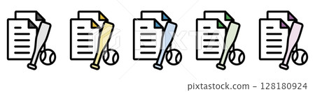 Illustration icon material set: Sports file 301 128180924