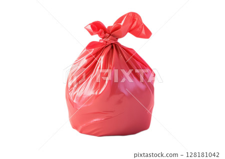 Large Red Garbage Bag Designed Specifically for Efficient Waste Disposal in Urban Environments 128181042