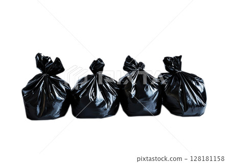 Black trash bags are essential for efficient waste management, storage solutions, and organization 128181158